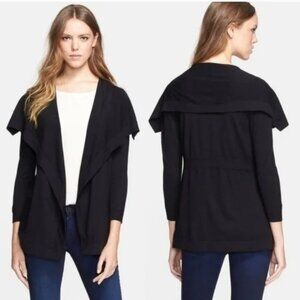 Theory Maritza B New Steady Drape Dark Gray Cardigan M Shawl Collar Quiet Luxury